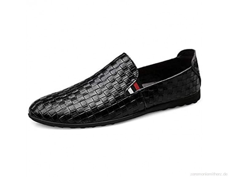 WDSFT LNLW Herren Leder-Kleid-Schuh-Beleg auf Plain Toe Loafer Schuhe Männer Formal Klassisch Komfortable Business-Schuhe (Color