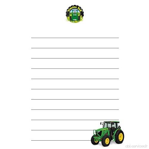 10 A5 Tractor Ted sur le thème écriture Petits Établissements papier – Motif tracteur vert - B072LZGM2X