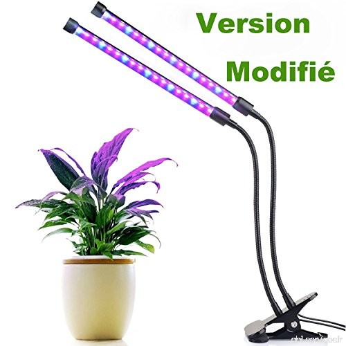[2018 Upgrade Version] 20W Dual Head Timing Grow Light  Ankuy 18 LED 2 Dimmable Levels Plant Grow Lights for Indoor Plants with 