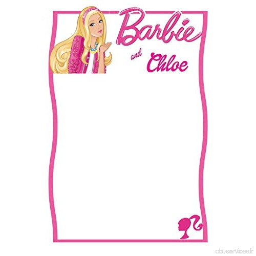 25 A5 Barbie Movie sur le thème écriture Petits Établissements papier uni – papeterie – personnalisé avec nom de l'enfant - B074