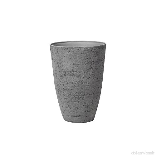 Beliani Grand cache-pot gris en pierre en forme de vase Camia - B07CGC3RN7
