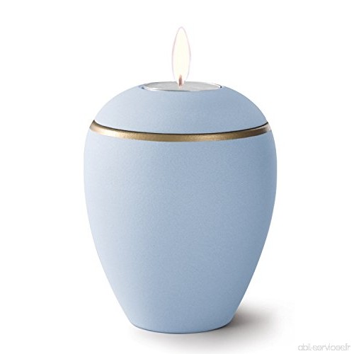 Bougeoir en céramique funéraire Urne souvenir en cendres – Bleu clair - B06W2LKN2K