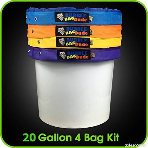 Bubblebagdude 20 Gallon Lot de sacs – Herbal Ice Essence Bubble Extracteur Sac Kit – Livré avec pression sur écran et sac de ran
