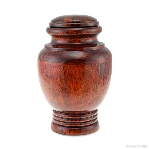 Cherished Urns Kenneggy arrondis en bois sculpté avec tour de cou pour adulte Urne funéraire pour cendres - B079G44M9W