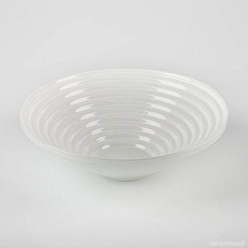 Coupe rainurée en verre SELMA  DELUXE  blanc  Ø 23 cm - Coupelle pot pourri / Coupelle décorative - INNA Glas - B010G1ZBME
