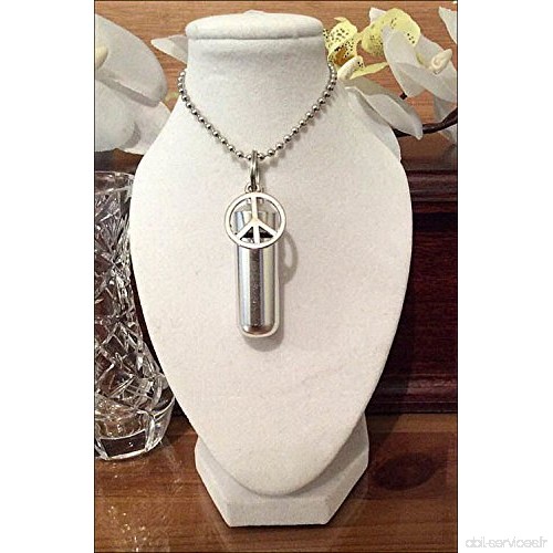 Crémation bijoux cendres commémorative urne collier avec interdiction de la bombe charme symbole de la paix. Pochette à bijoux e
