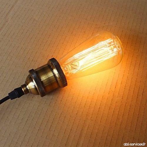DP 25 W St58 ampoules à incandescence Edison 19 E27 Soie Fil de verticale rétro ampoules décoratives 110-120v - B073F7QGNX