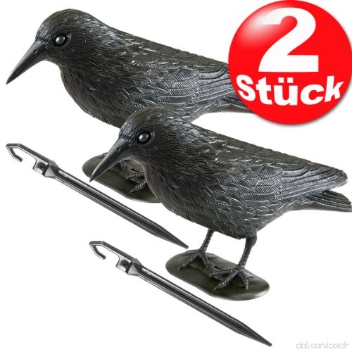 Épouvantail taubenschreck pigeons suspension pour effaroucher les oiseaux en forme de corbeau 1–12 Lot de 2 - B00JP7ONK2