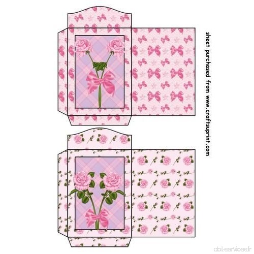 Feuille A4 pour confection de carte de vœux - 2 Pink rose seed packets 1 par Sharon Poore - B00F9OALAG