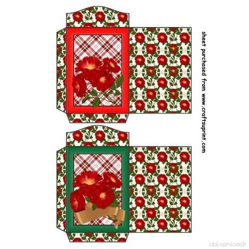 Feuille A4 pour confection de carte de vœux - 2 Wild red rose seed packets 2 par Sharon Poore - B00FABZZ72
