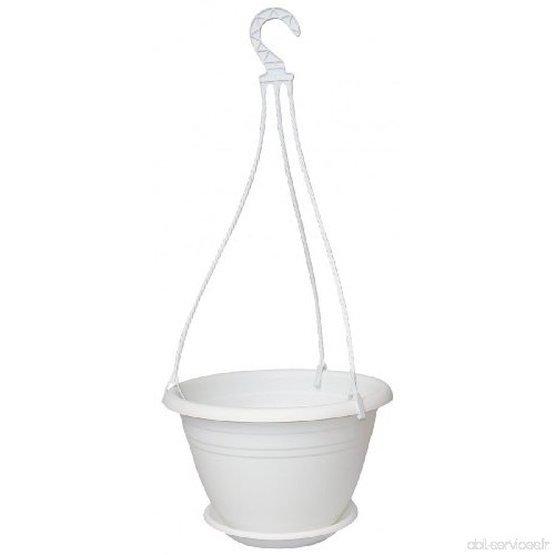Geli Thermo Plastic Galicia Pot suspendu pour fleurs rond en plastique Anthracite Diamètre 20 cm 25 cm weiß 10 - B007F75JIY
