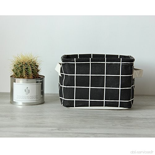 Generic gris Grid : NEUF Style simple Lin Boîte de rangement de bureau Organiseur Home Coton Coque Bijoux Cosmétique papeterie S