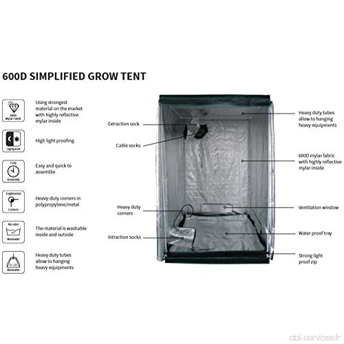 Generic Grow Box Set complet 600 W NDL Eco 120 x 120 x 200 cm 600 Watt ohne AKF - B07D42F92M