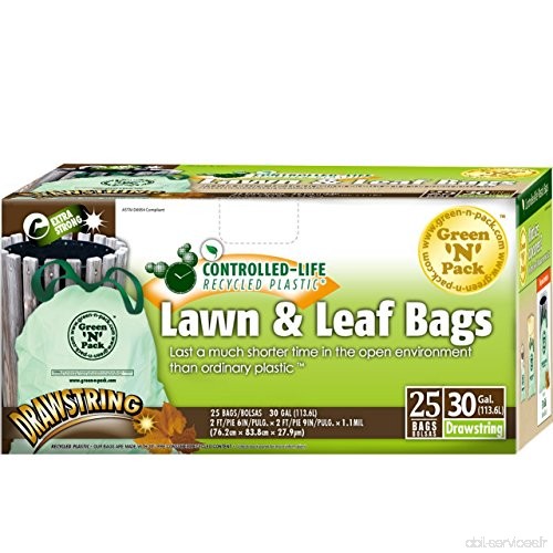 Green-n-Pack Lawn & Leaf Bags  Drawstring  30 Gallon  25-Count by Green 'N' Pack - B004W0OE60