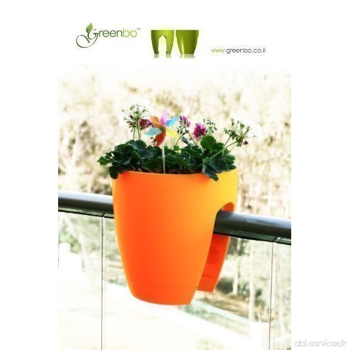 Greenbo Jardinière Orange en plastique – Jardinière de balcon balcon Jardinière balcon – Autres Coloris Disponible chez nous (pa