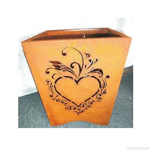 Grille Inox Pot/Pot de fleurs/fleurs/photophore Cœur Ornament H. 40 cm D. 35 cm (Grand modèle) - B07BLX7MW5