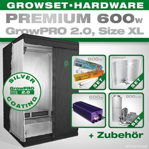 GrowPRO Growbox 2.0 XL Premium - Chambre de culture en set 600 W - B00HAQB09W