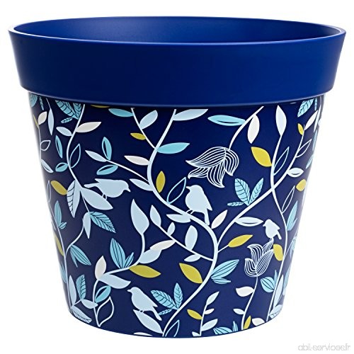 Hum Pots  Pots de fleurs  pots bleus pour oiseaux et branches  jardinières d'intérieur/extérieur. - B07BJLJRMR