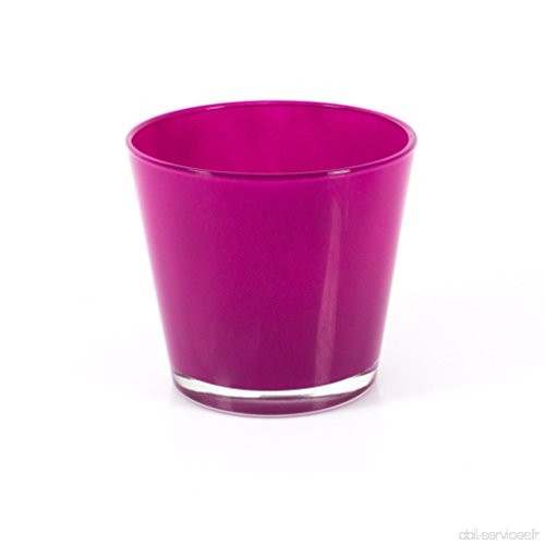 INNA Glas Cache-pot/Vase rond en verre ALENA  prune  15 cm  Ø 16 5 cm - Cache-pot en verre/Verre à bougie - B01ELJBY3W