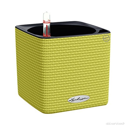 LECHUZA Jardinière forme de cube - Blanche. Cube de couleur 14 vert citron - B019GV8D0M