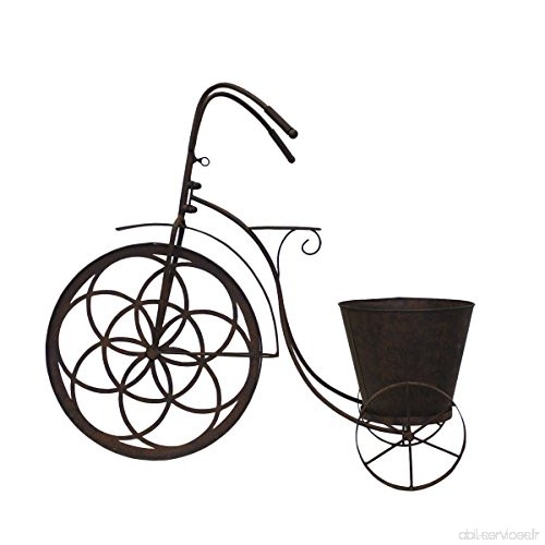 Porte plante en fer antique en forme de Tricycle ameublement jardin - B07BBF9FBK