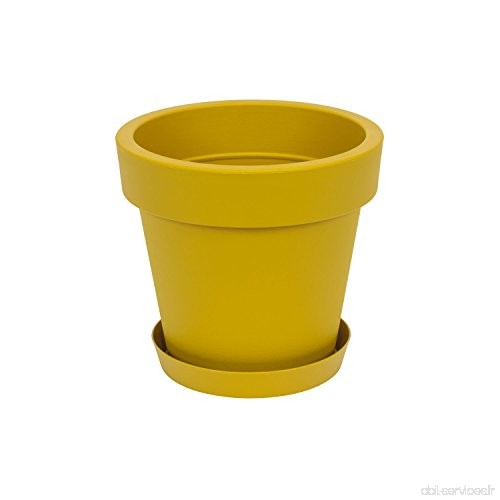 Pot de fleur avec soucoupe Lofly  20 cm diam  moutarde - B01DKPOE7Q