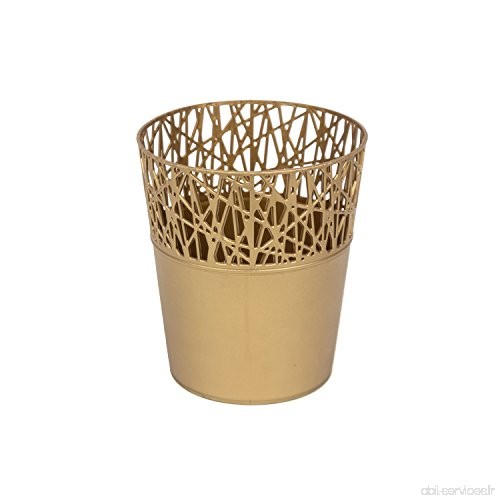 Rond cache-pot 14 cm CITY en plastique romantique style en dorée couleur - B06XWTYVCC