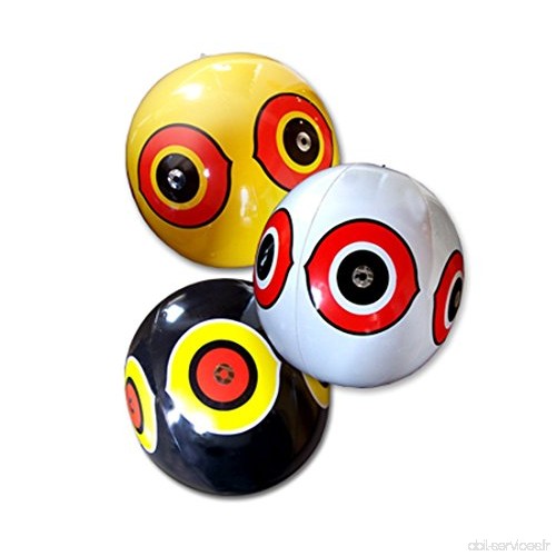 SEICOSY Bird Répulsif Scary œil Ballons Pegion & Sparrow Deterrnet Ultrasonore Ballon Lot de 3 (Jaune + Noir + Blanc) - B01HO0R8