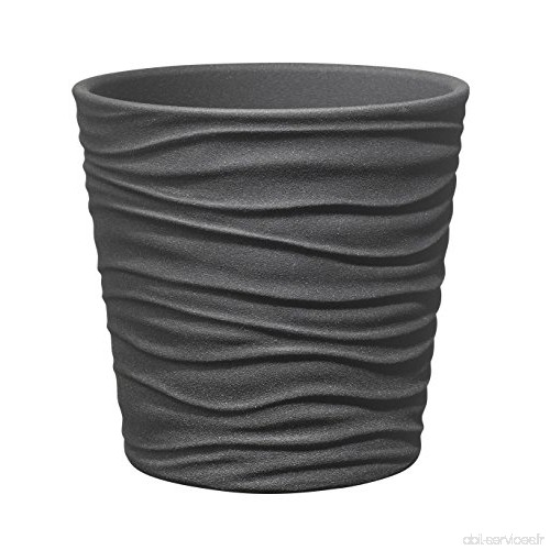 soendgen Céramique Pot  Sonora  Argile  anthrazit steineffekt  13 x 13 x 12 cm - B06X3V365X