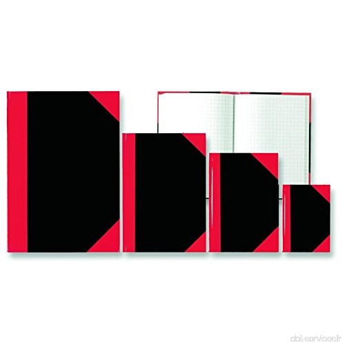 Stylex carnet format a6–quadrillé - 96 feuilles (rouge/noir) - B0091R6H5U