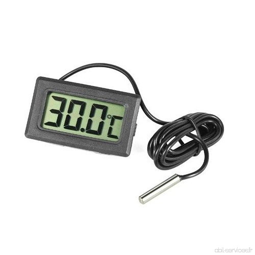 Thermomètre LCD sur piles avec sonde de 2 ml -couleur blanc ou noir - Jardiboutique - B0722LFLFR