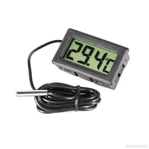 Thermomètre LCD sur piles avec sonde de 2 ml -couleur blanc ou noir - Jardiboutique - B0722LFLFR
