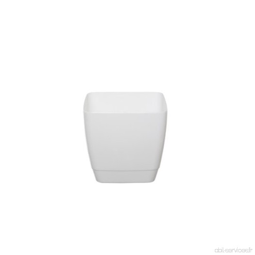 Whitefurze Cache-pot carré intérieur  Plastique  blanc  20cm - B0080R2X64